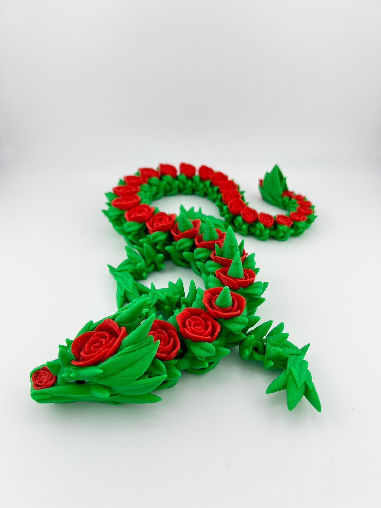 Articulated Red/Green Rose Dragon - 3D Printed