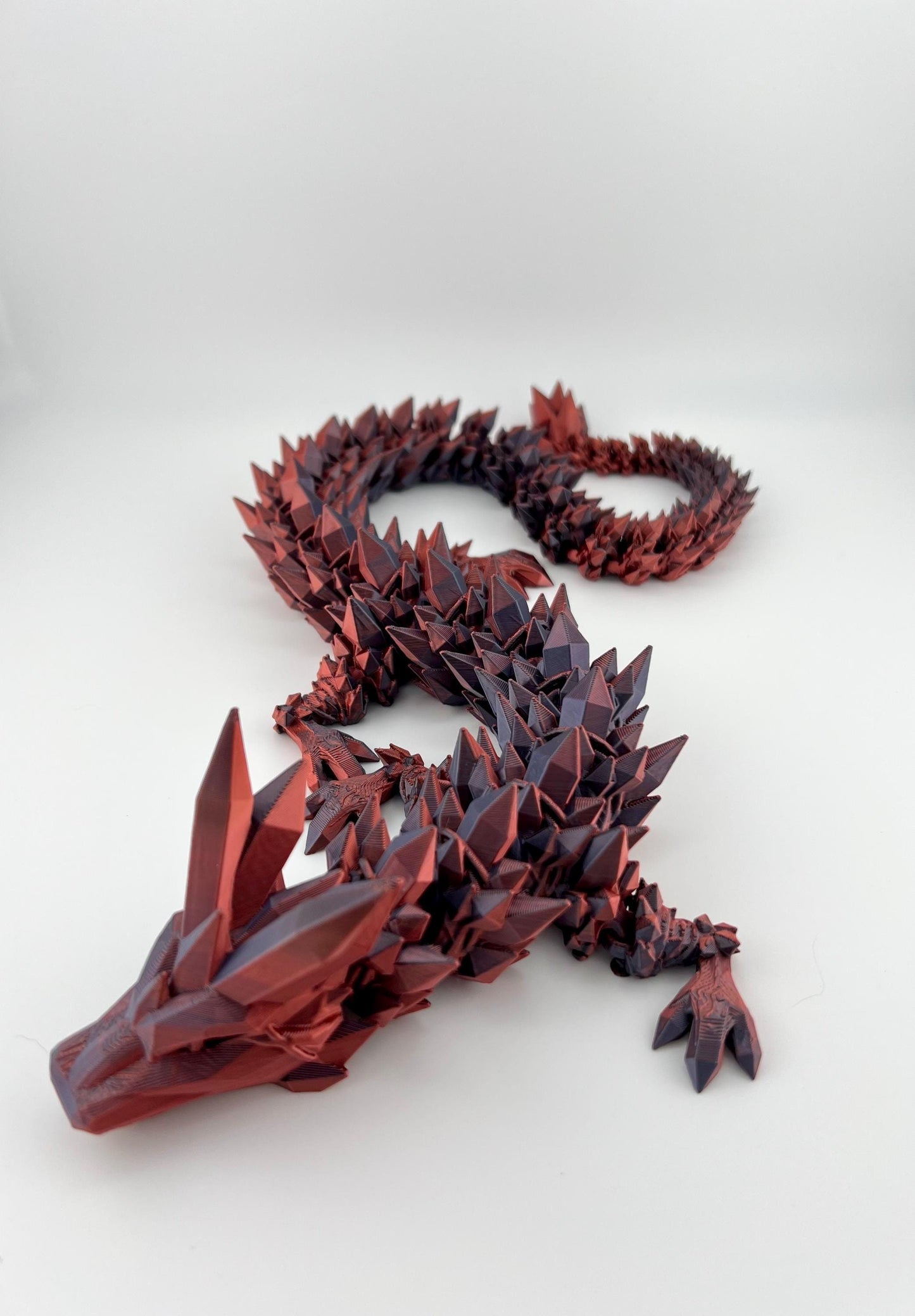Articulated Red/Purple Crystal Dragon - 3D Printed