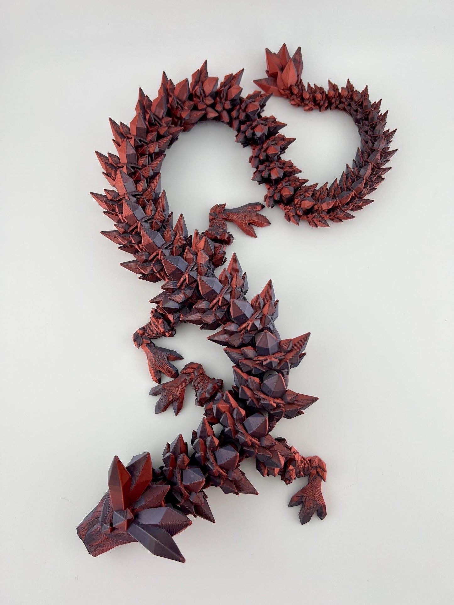 Articulated Red/Purple Crystal Dragon - 3D Printed