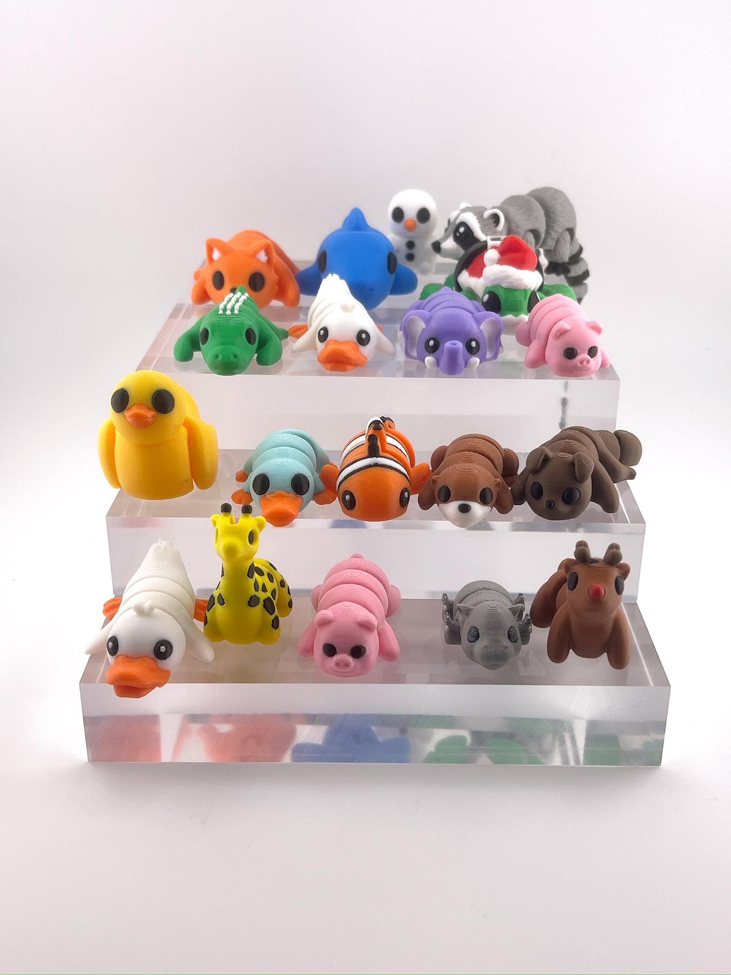 Cute Mini Fidget Animals - Articulated 3D Printed Fun for Desk Decor or Party Favors, Whimsical Gift for Animal Lovers