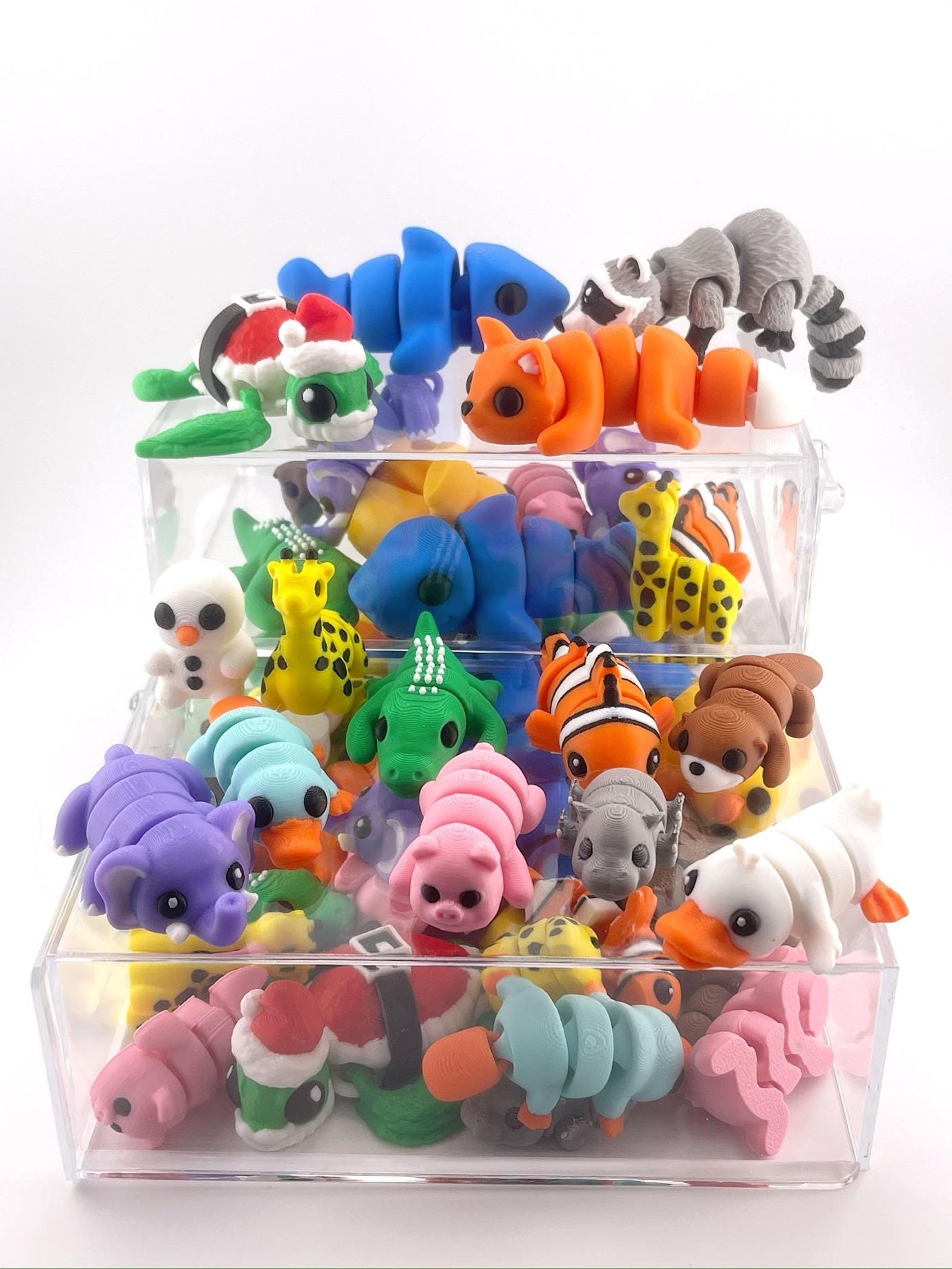 Cute Mini Fidget Animals - Articulated 3D Printed Fun for Desk Decor or Party Favors, Whimsical Gift for Animal Lovers