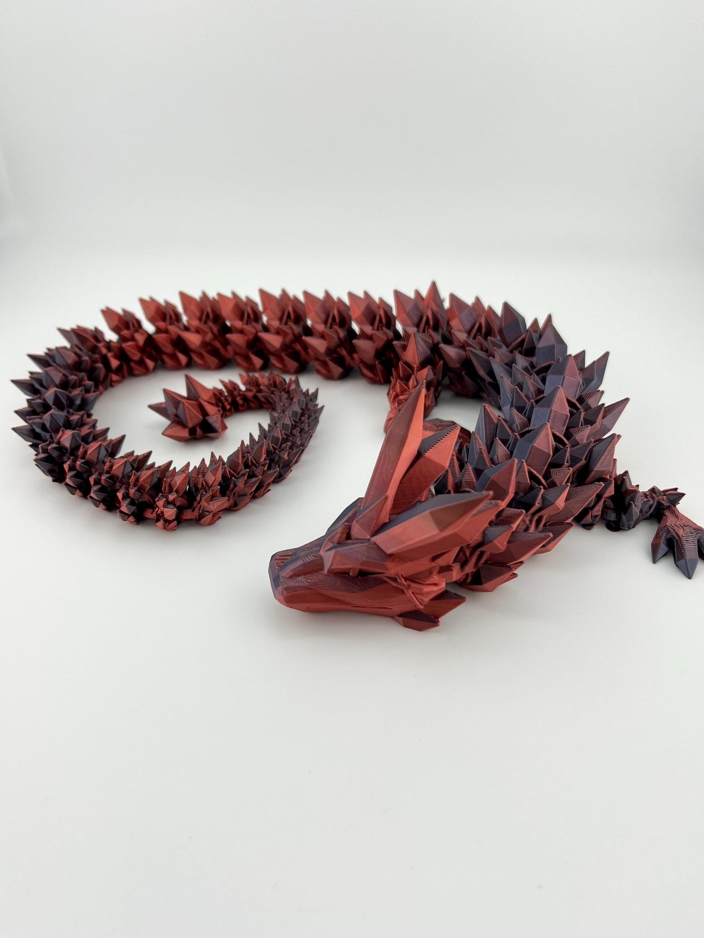 Articulated Red/Purple Crystal Dragon - 3D Printed