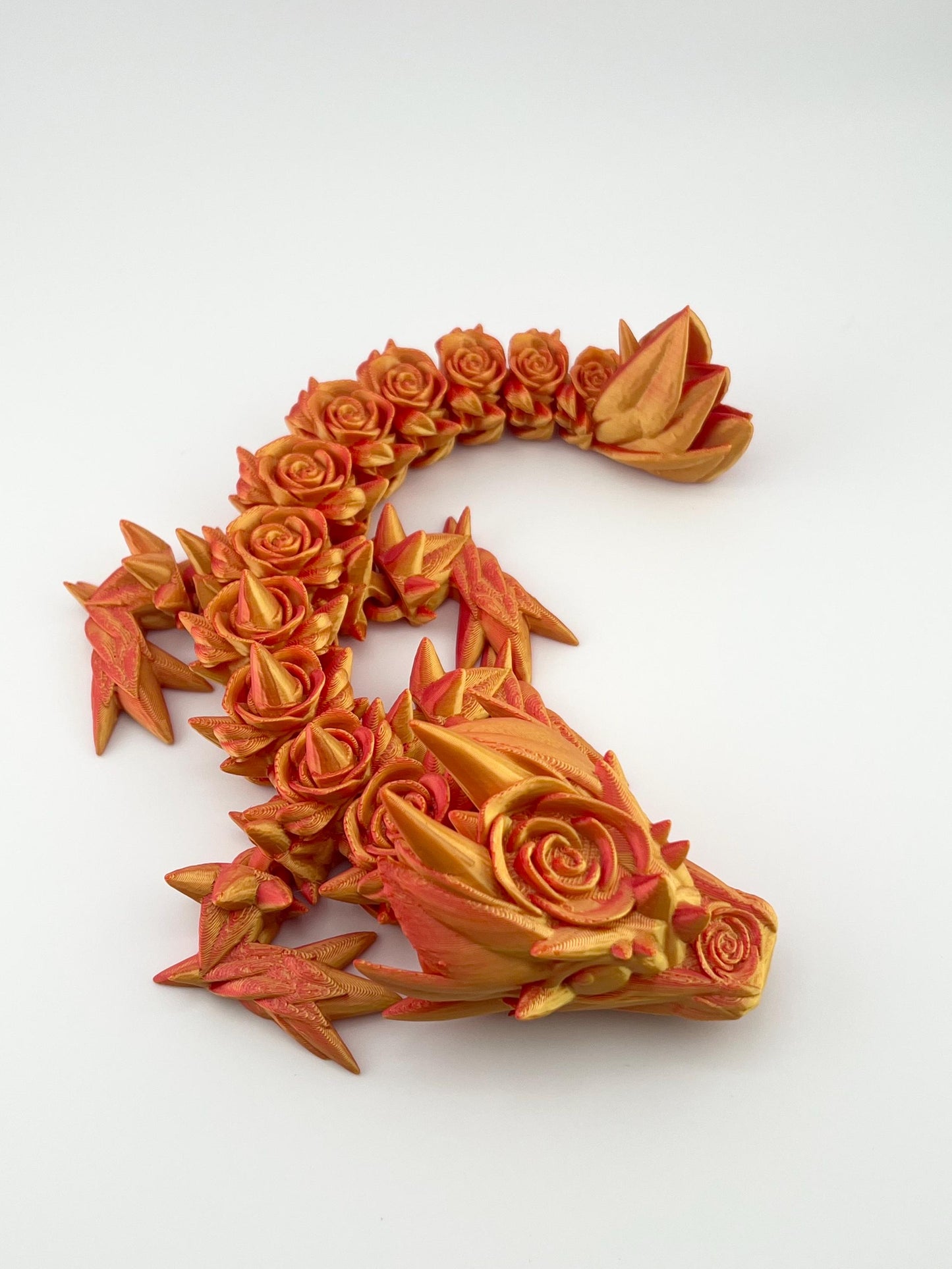 Articulated Baby Rose Dragon - Red/Orange