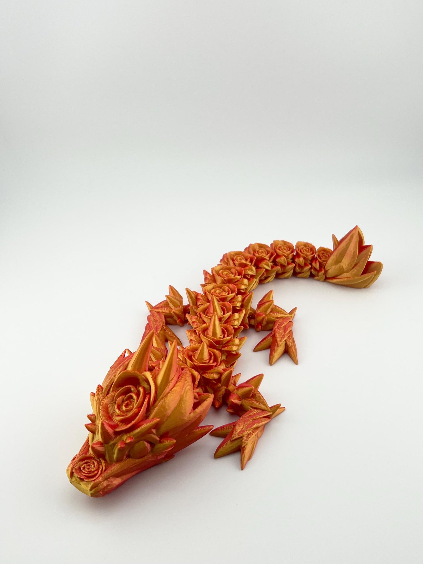 Articulated Baby Rose Dragon - Red/Orange
