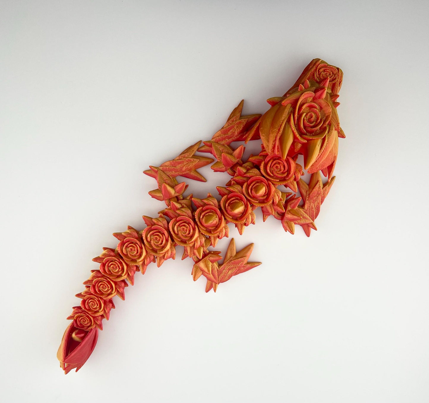 Articulated Baby Rose Dragon - Red/Orange