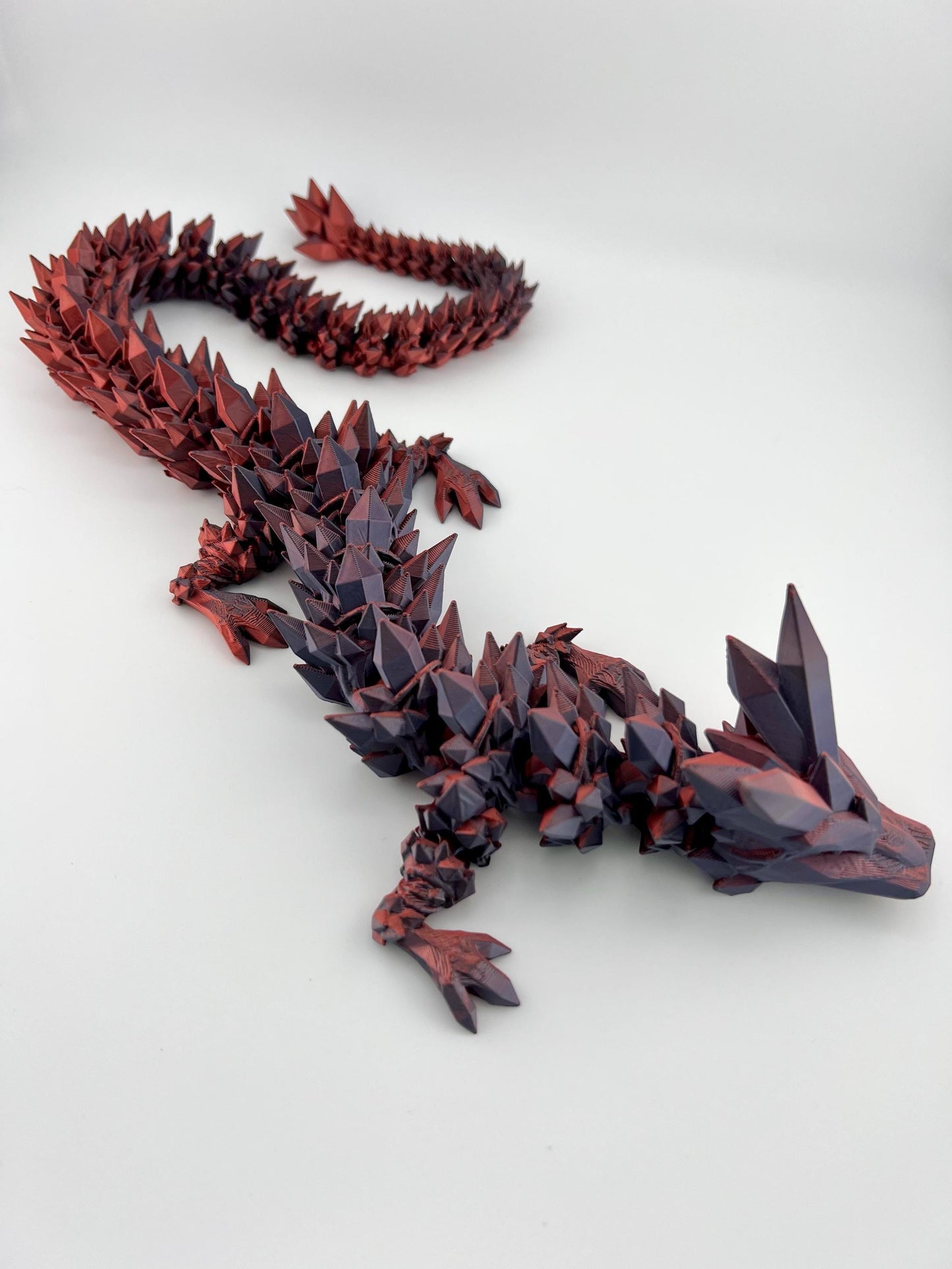 Articulated Red/Purple Crystal Dragon - 3D Printed