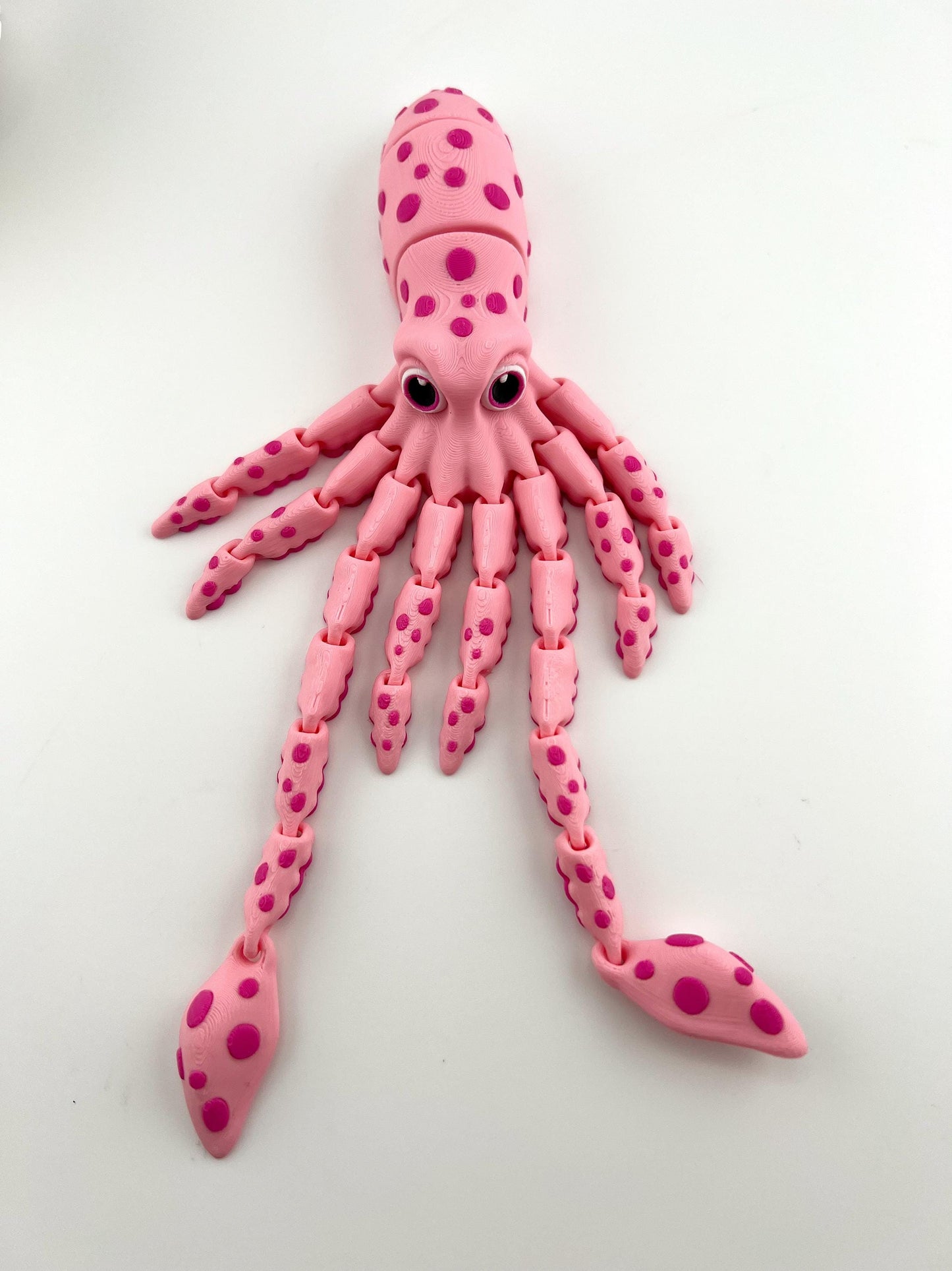 Adorable 3D Printed Squid and Shell, Articulated Playful Figures for Ocean Lovers, Great Gift for Kids and Collectors