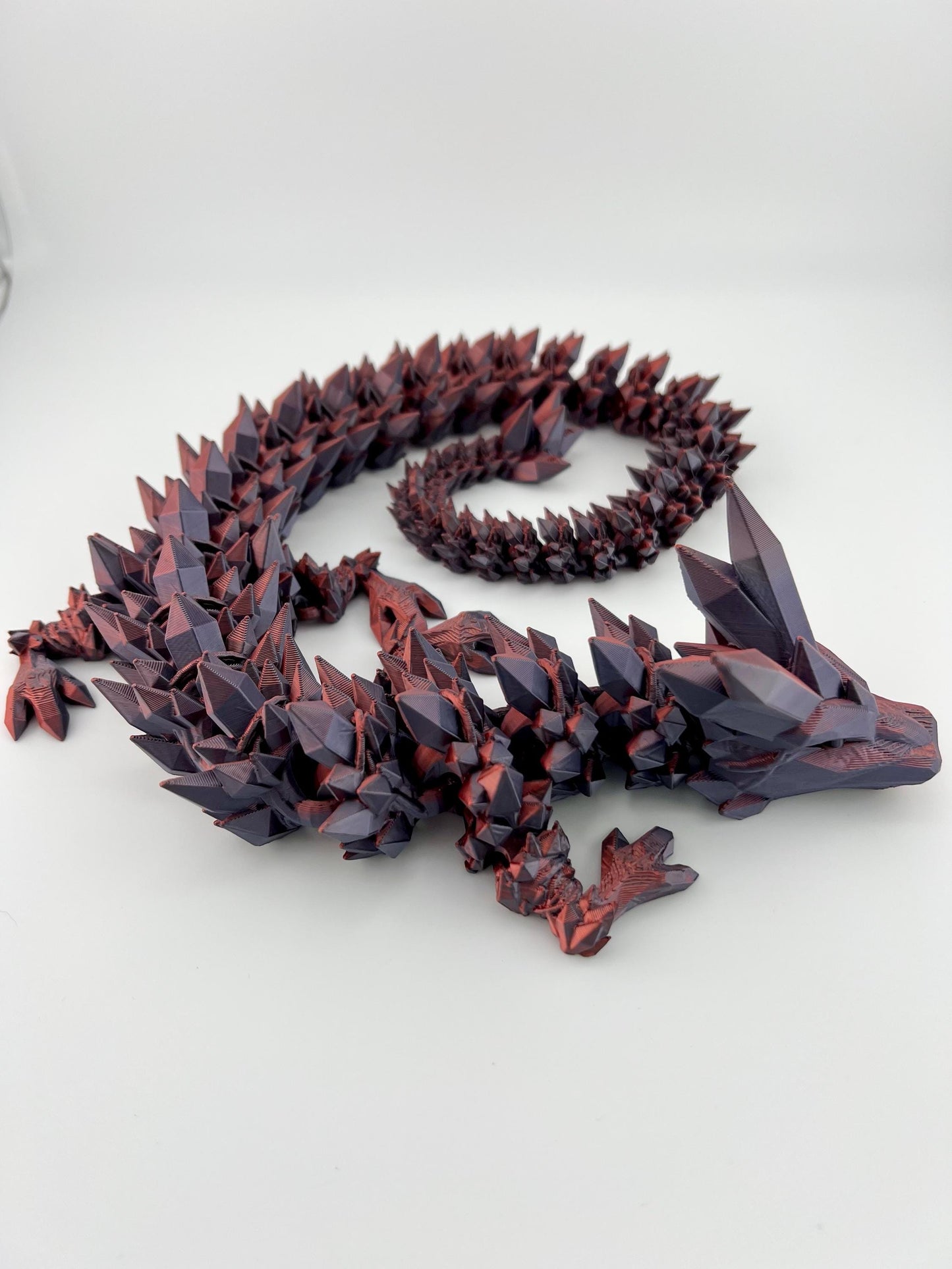 Articulated Red/Purple Crystal Dragon - 3D Printed