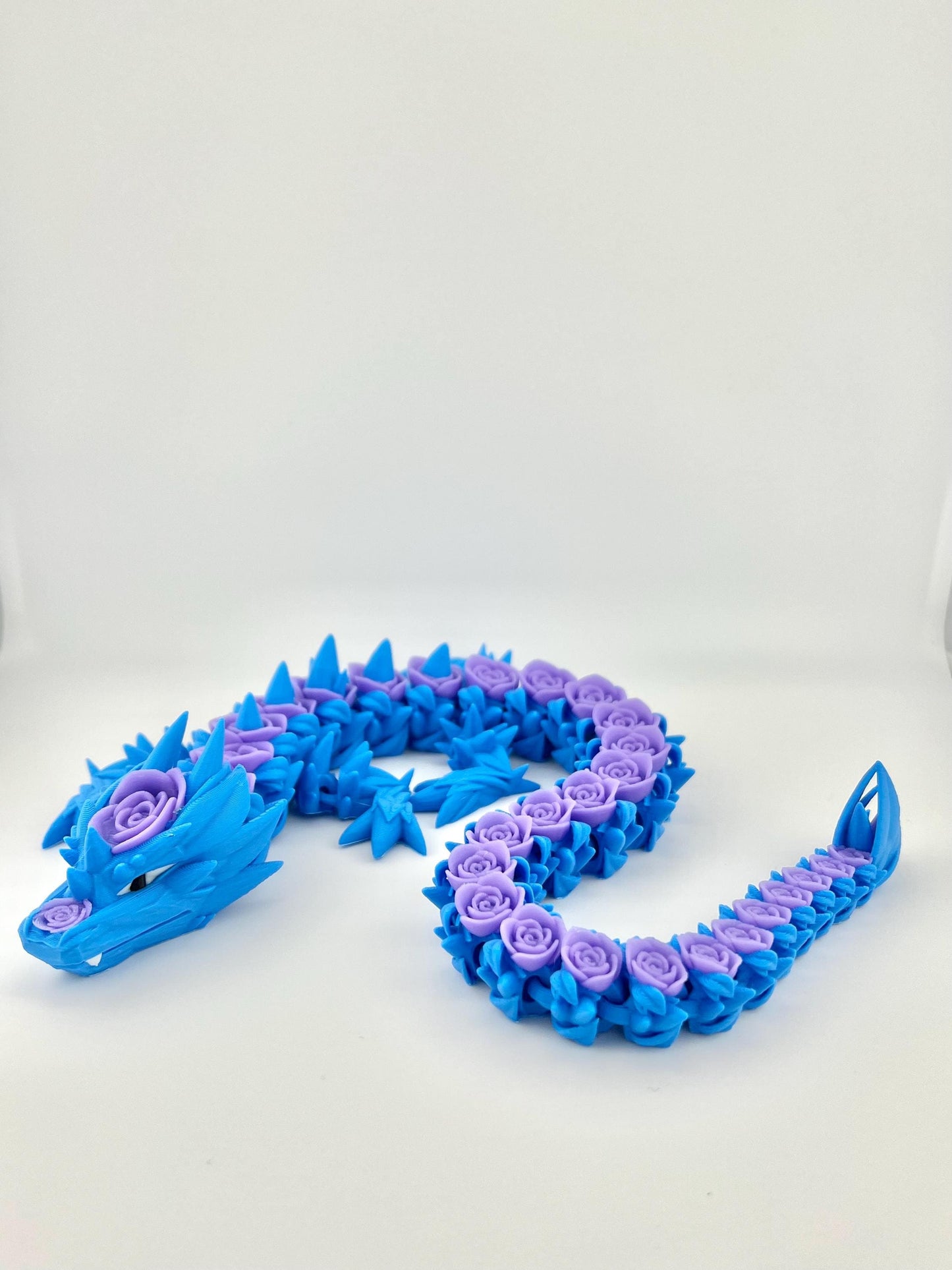 Custom 3D Printed Articulated Rose Dragon - Choose Your Colors, 21 Inches of Dynamic Fantasy Art, Perfect Gift for Dragon Lovers