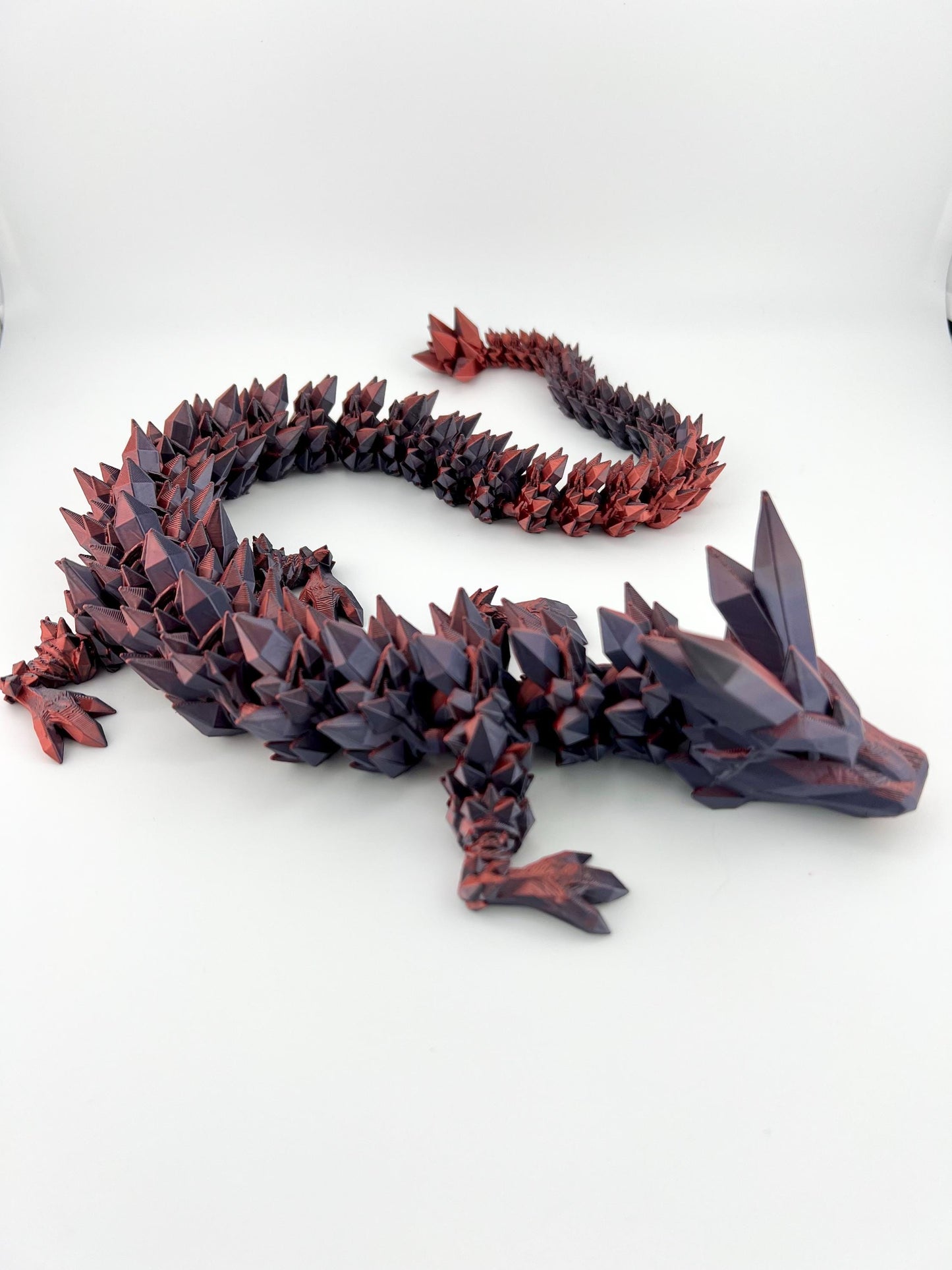 Articulated Red/Purple Crystal Dragon - 3D Printed