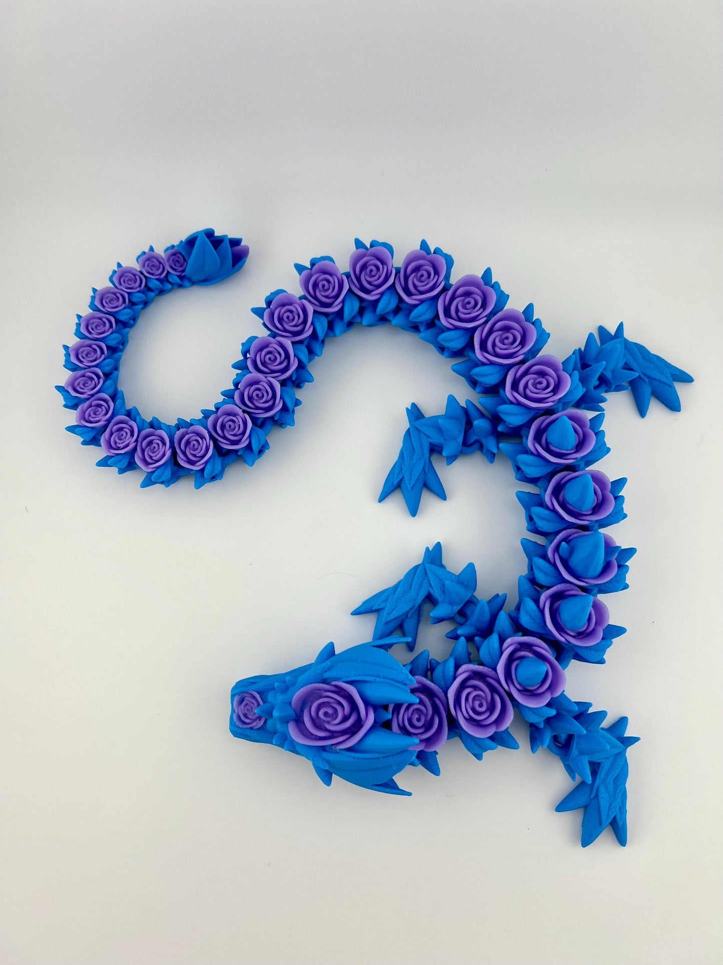 Custom 3D Printed Articulated Rose Dragon - Choose Your Colors, 21 Inches of Dynamic Fantasy Art, Perfect Gift for Dragon Lovers